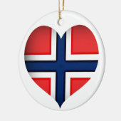 Norwegisches Flaggenherz Keramikornament (Links)