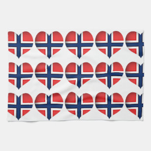 Norwegisches Flaggenherz Küchentuch