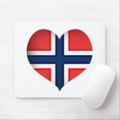 Norwegisches Flaggenherz Mousepad (Mit Mouse)