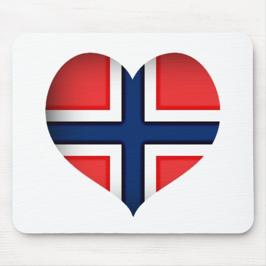 Norwegisches Flaggenherz Mousepad (Vorne)