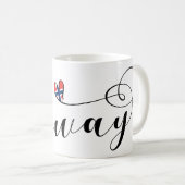 Norwegisches Flaggenherz, Norwegen Kaffeetasse (VorderseiteRechts)