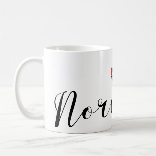 Norwegisches Flaggenherz, Norwegen Kaffeetasse (Links)