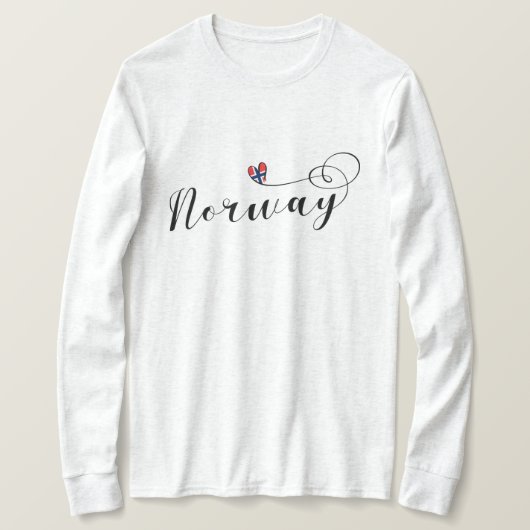 Norwegisches Flaggenherz, Norwegen T-Shirt (Design vorne)
