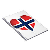 Norwegisches Flaggenherz Notizblock (Rechte Seite)