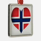 Norwegisches Flaggenherz Ornament Aus Metall (Rechts)