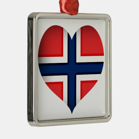Norwegisches Flaggenherz Ornament Aus Metall (Rechts)