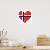 Norwegisches Flaggenherz Poster (Küche)