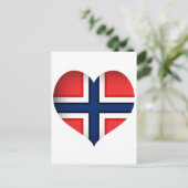 Norwegisches Flaggenherz Postkarte (Stehend Vorderseite)