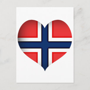 Norwegisches Flaggenherz Postkarte