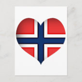 Norwegisches Flaggenherz Postkarte (Vorderseite)