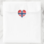 Norwegisches Flaggenherz Runder Aufkleber (Tasche)
