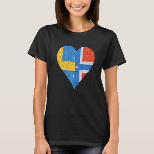 Norwegisches Flaggenherz T-Shirt