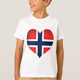 Norwegisches Flaggenherz T-Shirt