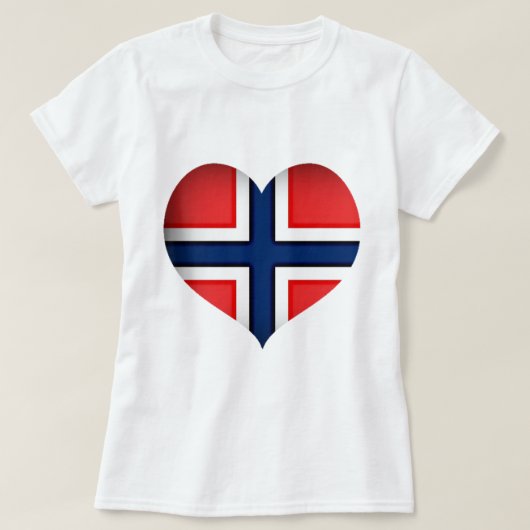 Norwegisches Flaggenherz T-Shirt (Design vorne)