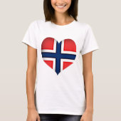 Norwegisches Flaggenherz T-Shirt (Vorderseite)