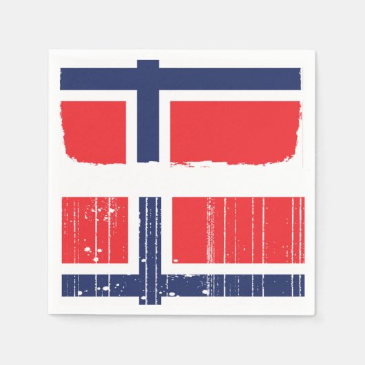 Norwegisches Flaggenpapier Napkins Serviette (Vorderseite)