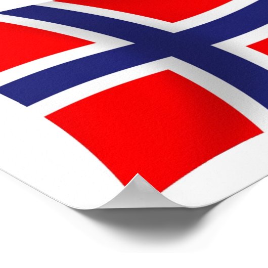 Norwegisches Flaggenposter drucken Poster (Ecke)