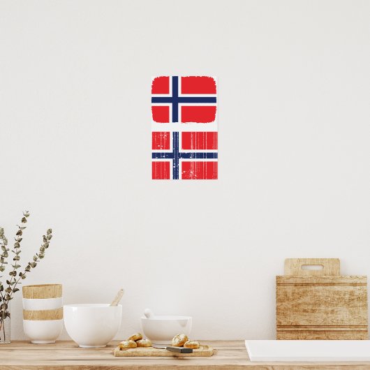 Norwegisches Flaggenposter Poster (Küche)