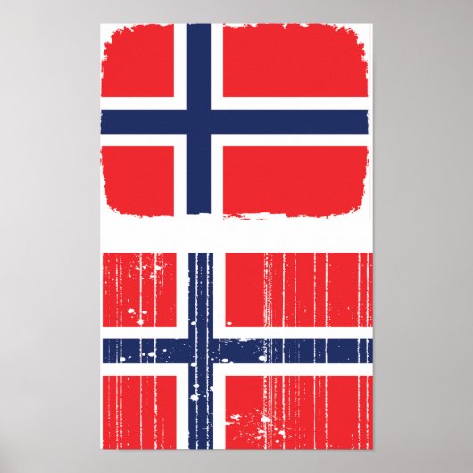 Norwegisches Flaggenposter Poster (Vorne)