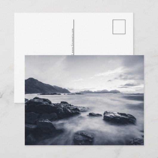 Norwegisches Foto Küstenlandschaft Feiertagspostkarte (Vorne/Hinten)