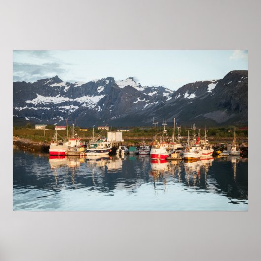 Norwegisches Foto von Fischereifahrzeugen Poster (Vorne)