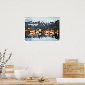 Norwegisches Foto von Fischereifahrzeugen Poster (Küche)