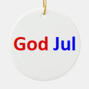 norwegisches frohes julfest keramik ornament