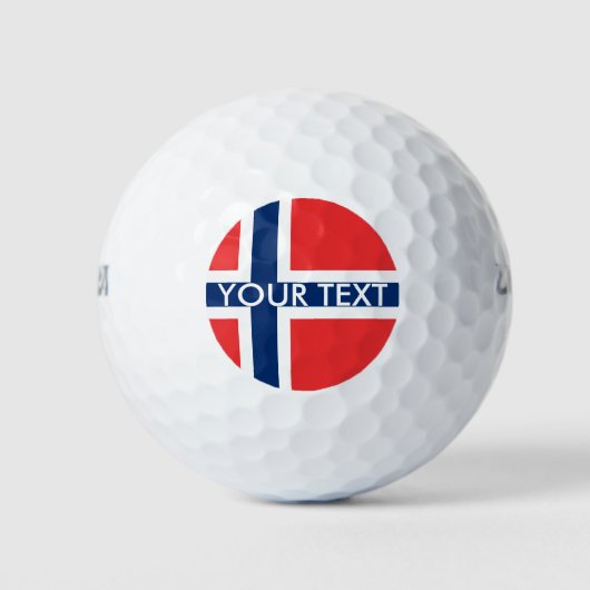 Norwegisches Golf-Set unter norwegischer Flagge Golfball (Vorderseite)