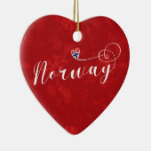 Norwegisches Herz, Weihnachtsbaumschmuck, Norwegis Keramik Ornament (Rechts)