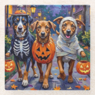 Norwegisches Lundehund Trick-or-Treating Halloween Glasuntersetzer