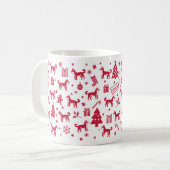 Norwegisches Lundehund Weihnachtsdesign Kaffeetasse (Vorderseite Links)
