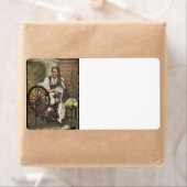 Norwegisches Mädchen ein Spinnrad (Insitu)