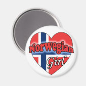 Norwegisches Mädchen Magnet (Vorderseite/Rückseite)