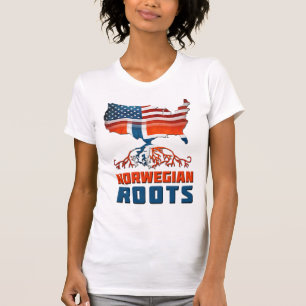 Norwegisches Roots USA Flaggengebiet T-Shirt