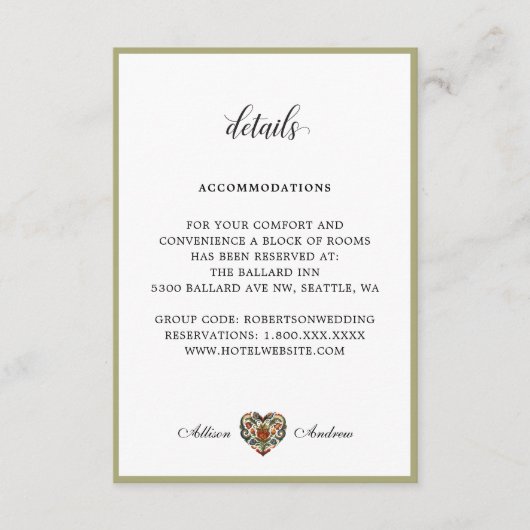 Norwegisches Rosemalherz | Angaben Begleitkarte (Vorderseite)