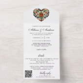 Norwegisches Rosemalherz | Einladung zur Hochzeit (Innen Boden)