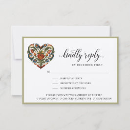 Norwegisches Rosemalin Herz | Antwort | Optionen f