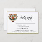 Norwegisches Rosemalin Herz | Antwort | Optionen f (Vorne/Hinten)