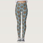 Norwegisches Rosemaling Folk Art Heart Leggings<br><div class="desc">Diese Leggings zeichnen sich durch ein Folk Art Heart Design im norwegischen Rosemalstil auf blauem Hintergrund aus.</div>