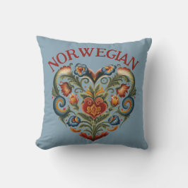 Norwegisches Rosemaling Folk Art Herz Kissen