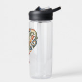 Norwegisches Rosemaling Folk Art Herz Trinkflasche (Links)