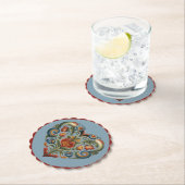 Norwegisches Rosemaling Folk Art Herz Untersetzer (Vor Ort)