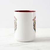Norwegisches Rosemaling Folk Art Herz Zweifarbige Tasse (Mittel)