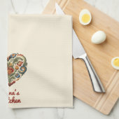 Norwegisches Rosemaling Folkloreherz Personalisier Geschirrtuch (Viertel Falte)