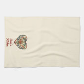 Norwegisches Rosemaling Folkloreherz Personalisier Geschirrtuch (Horizontal)