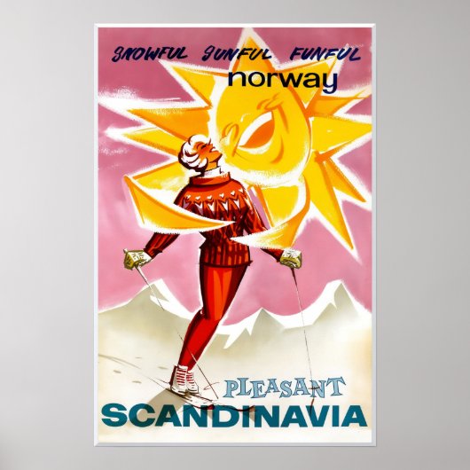 Norwegisches Skiposter Poster (Vorne)