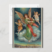 Norwegisches Vintag (1913) Weihnachtsbild Feiertagspostkarte (Vorne/Hinten)