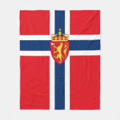 Norwegisches Wappen auf norwegischer Flagge Fleecedecke (Vorderseite)