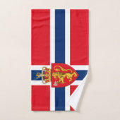 Norwegisches Wappen auf norwegischer Flagge, Norwe Badhandtuch Set (Handtuch)