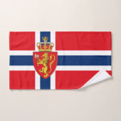 Norwegisches Wappen auf norwegischer Flagge, Norwe Badhandtuch Set (Handtuch)